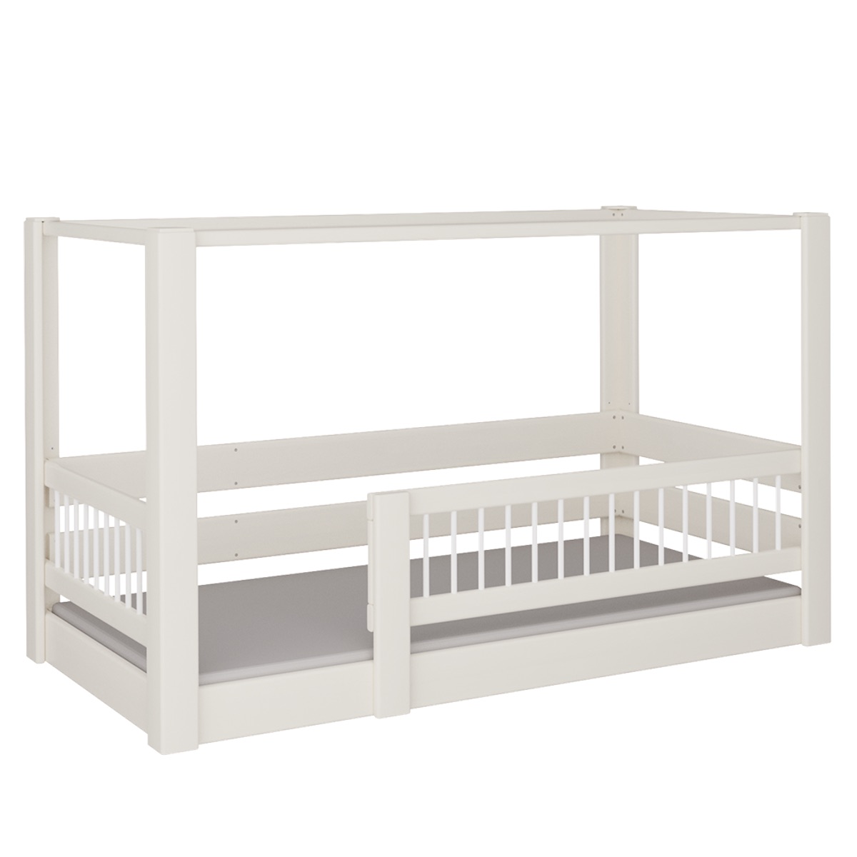 Cama Kubu con dosel DELUXE de Breuyn blanqueada