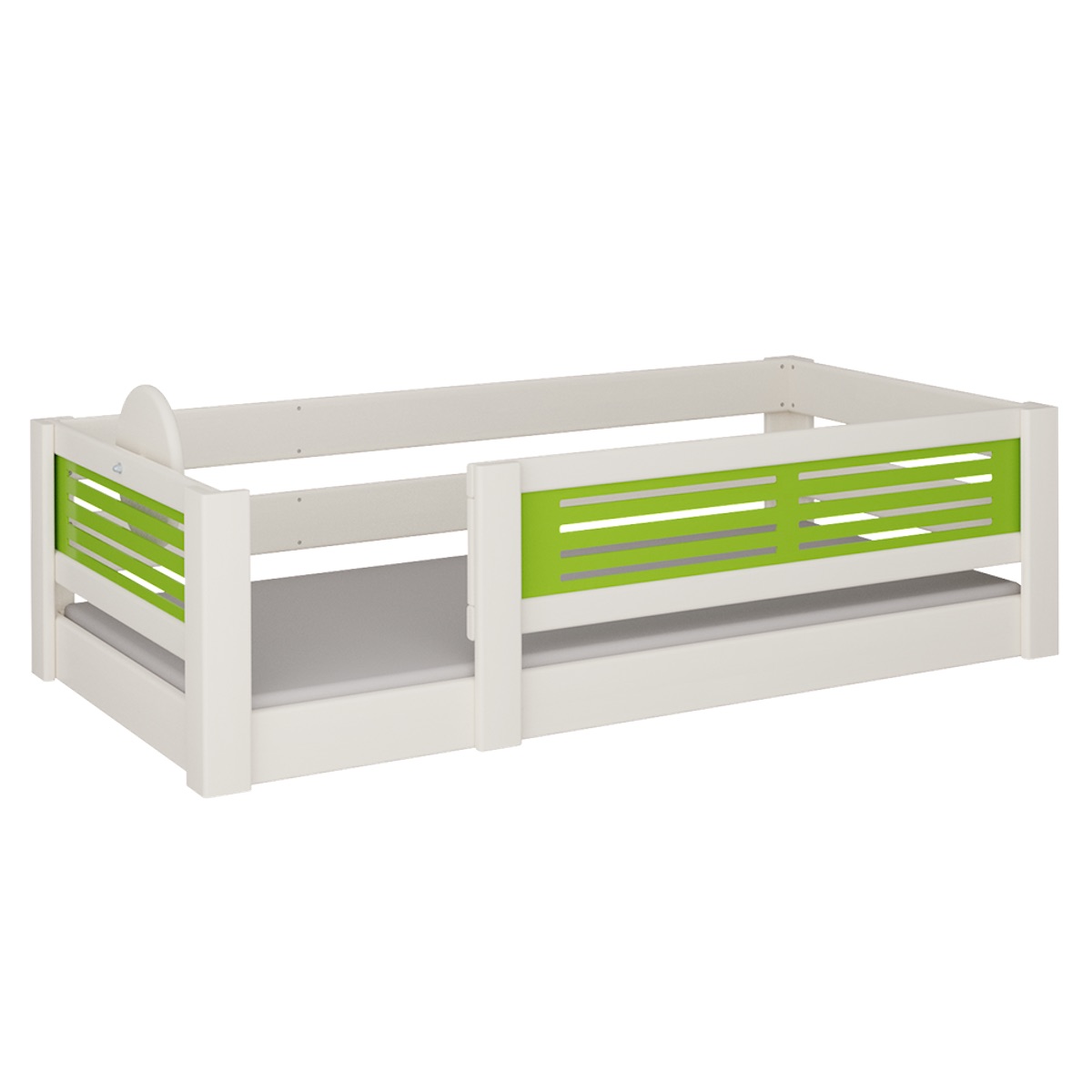Cama Tatü baja DELUXE de Breuyn blanqueada-verde