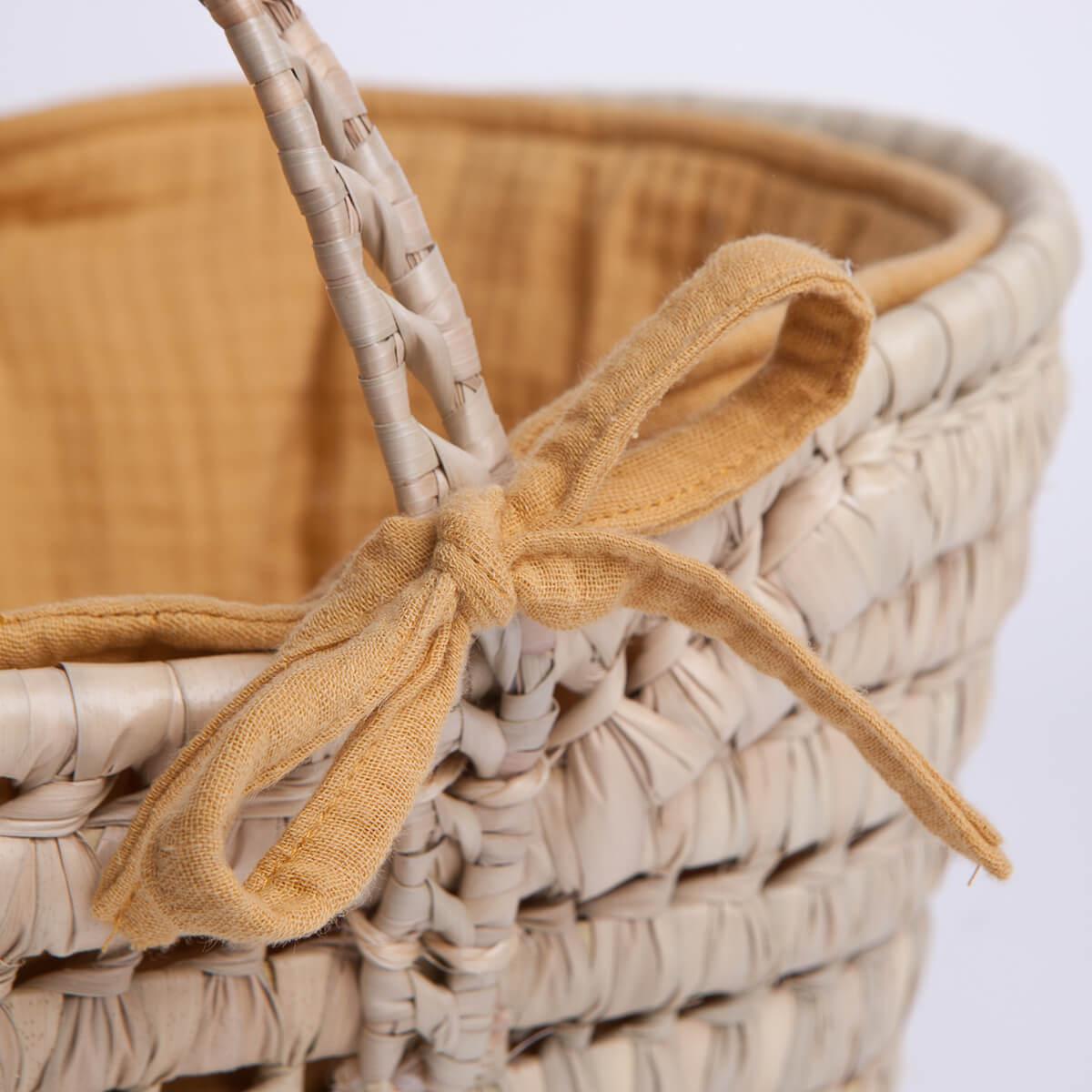 Capazo mimbre muñeca BOBBLE mostaza