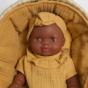 Capazo mimbre muñeca BOBBLE mostaza