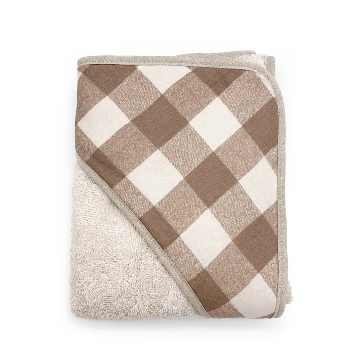 Cape de bain Babyshower vichy caramel