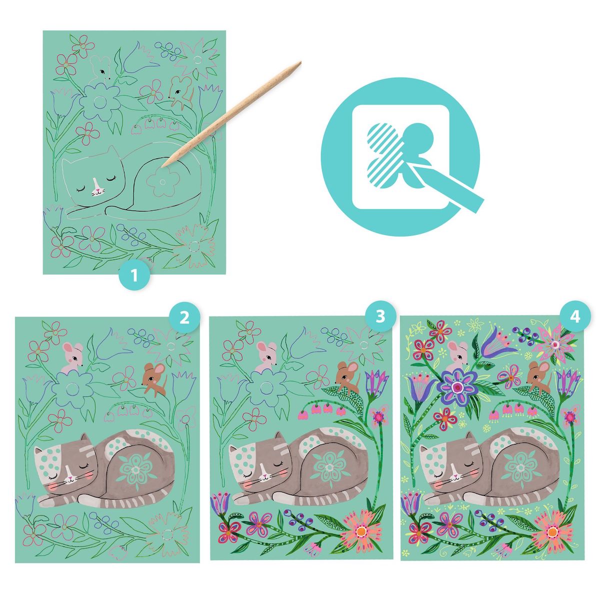 Cartes à gratte RENCONTRES Djeco