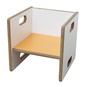 Chaise évolutive ZIGGY de Breuyn Multiplex corps blanc assise orange