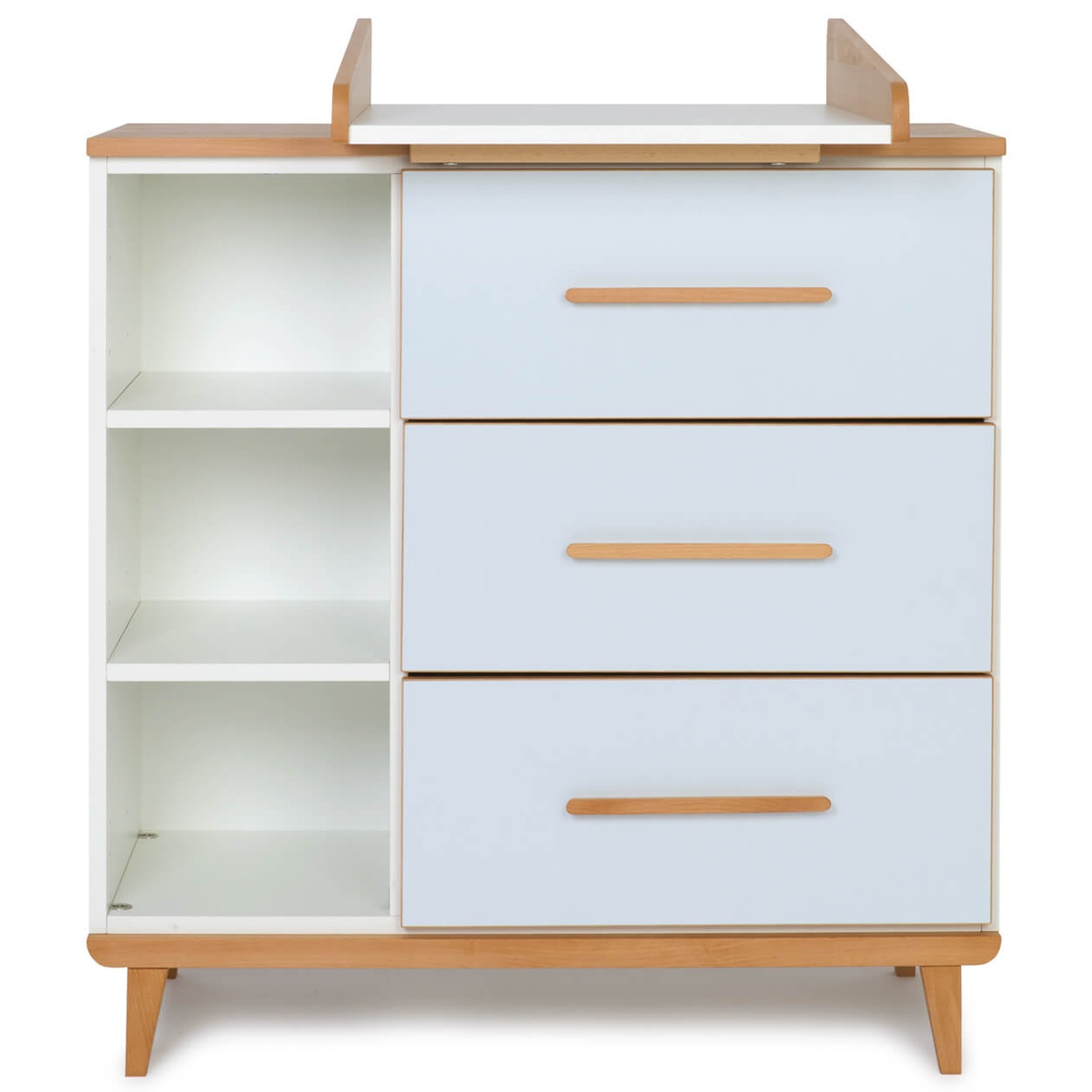 Changing table 3 drawers 3 niches NADO Retro beech sky blue