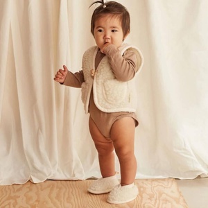 Chaussons en laine mérinos 3-6m Binibamba milk