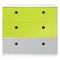 Chest 3 drawers COLORFLEX fronts drawers lime-lime-pearl grey