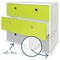 Chest 3 drawers COLORFLEX fronts drawers lime-lime-pearl grey