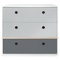 Chest 3 drawers COLORFLEX fronts drawers pearl grey-pearl grey-space grey