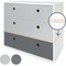 Chest 3 drawers COLORFLEX fronts drawers pearl grey-pearl grey-space grey