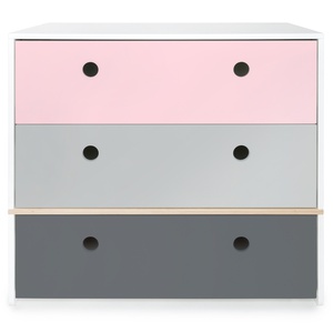 Chest 3 drawers COLORFLEX fronts drawers sweet pink-pearl grey-space grey
