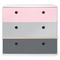 Chest 3 drawers COLORFLEX fronts drawers sweet pink-pearl grey-space grey