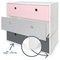 Chest 3 drawers COLORFLEX fronts drawers sweet pink-pearl grey-space grey