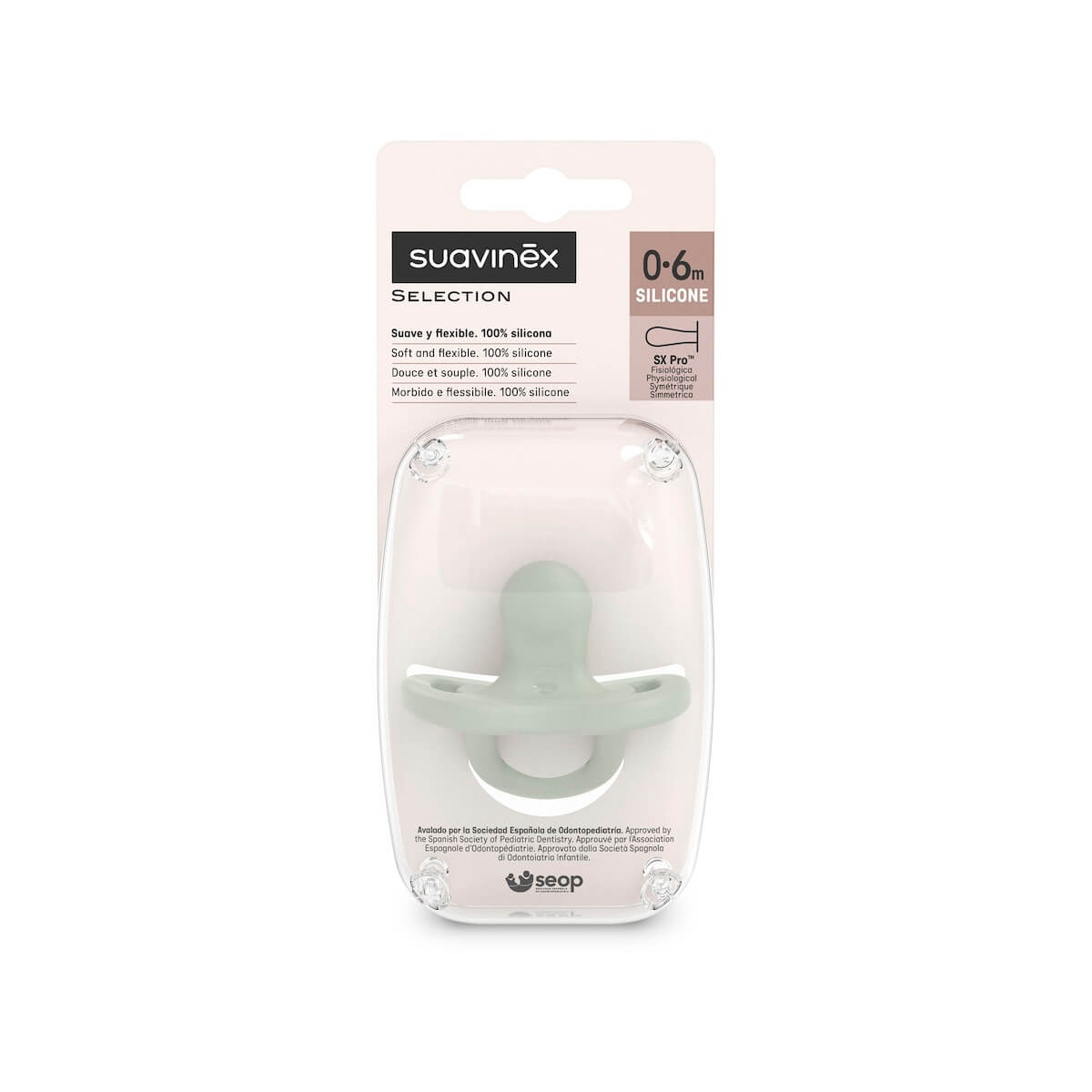 Chupete todosilicona fisilógica 0-6m SX Pro Suavinex Verde I3