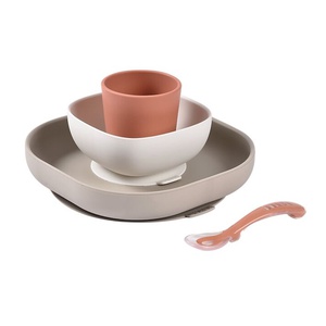 Coffret repas silicone 4 pièces Beaba terracotta