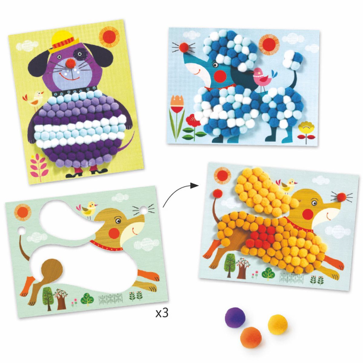 Collage pompones LES PETITS Djeco