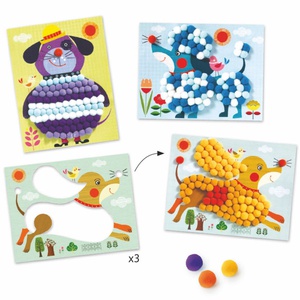 Collage pompones LES PETITS Djeco