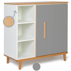 Commode 1 porte 3 niches NADO Retro finition hêtre slate grey