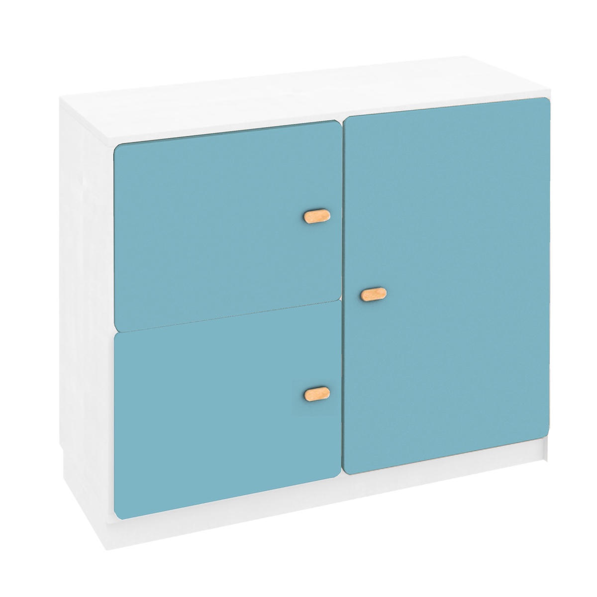 Commode 3 portes 93x78cm DESTYLE de Breuyn blanc blue