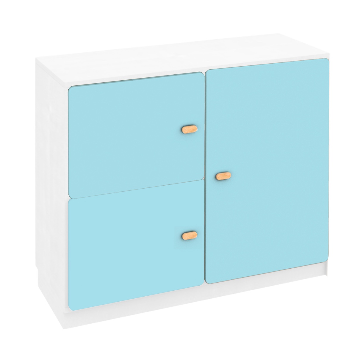 Commode 3 portes 93x78cm DESTYLE de Breuyn blanc crystal blue