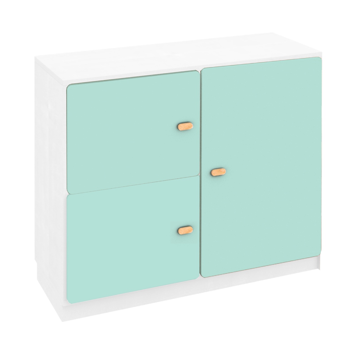 Commode 3 portes 93x78cm DESTYLE de Breuyn blanc mint