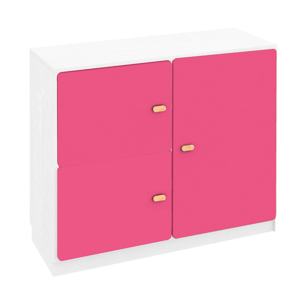 Commode 3 portes 93x78cm DESTYLE de Breuyn blanc pink