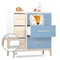 Commode 3 tiroirs 3 niches NADO Curve finition frêne capri blue