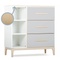 Commode 3 tiroirs 3 niches NADO Curve finition frêne manhattan grey