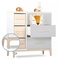 Commode 3 tiroirs 3 niches NADO Curve finition frêne manhattan grey