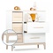 Commode 3 tiroirs 3 niches NADO Curve finition frêne white