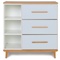 Commode 3 tiroirs 3 niches NADO Retro finition hêtre sky blue