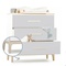 Commode 3 tiroirs NADO Curve finition frêne manhattan grey