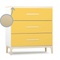 Commode 3 tiroirs NADO Curve finition frêne sunshine yellow