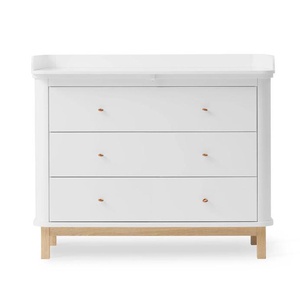 Commode à langer 3 tiroirs WOOD Oliver Furniture blanc chêne