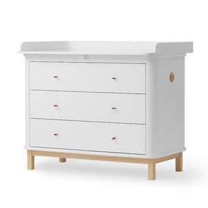Commode à langer 3 tiroirs WOOD Oliver Furniture blanc chêne