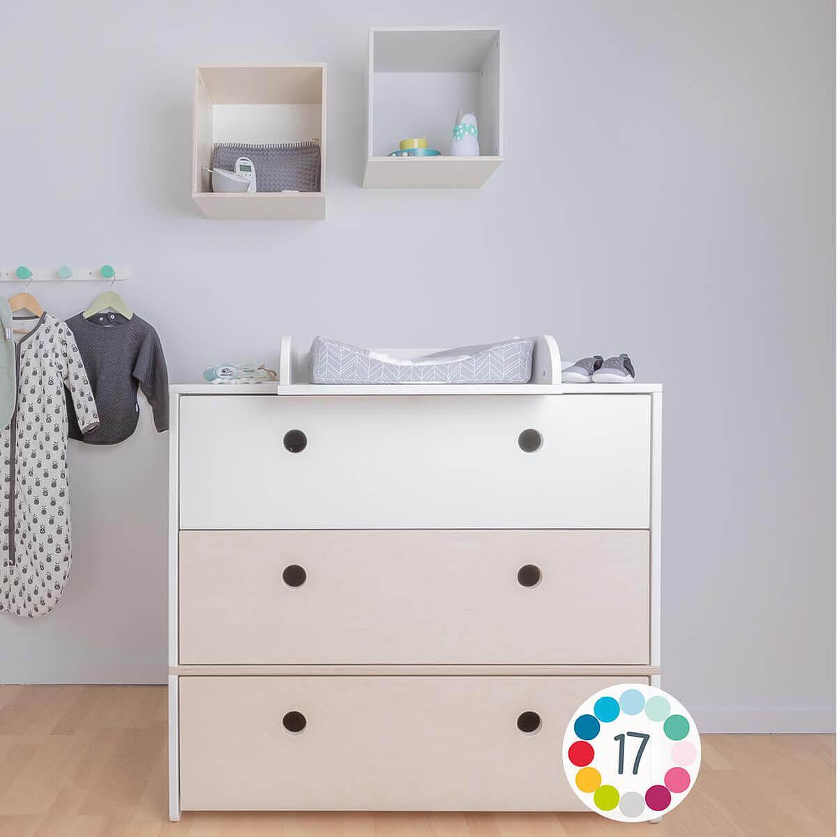 Commode COLORFLEX façades tiroirs mint-mint-pearl grey