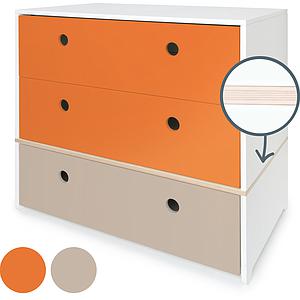 Commode COLORFLEX façades tiroirs pure orange-pure orange-warm grey