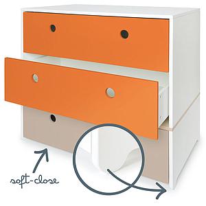 Commode COLORFLEX façades tiroirs pure orange-pure orange-warm grey