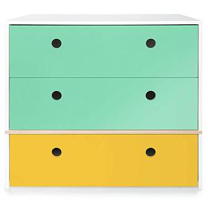 Commode COLORFLEX façades tiroirs sea foam-sea foam-nectar yellow