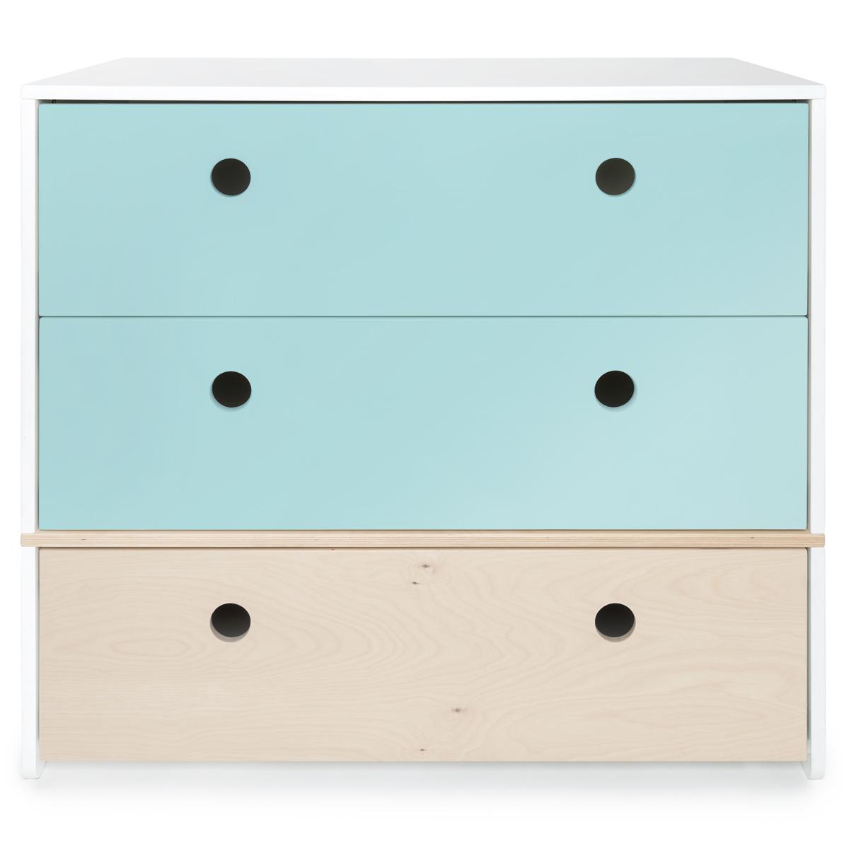 Commode COLORFLEX façades tiroirs sky blue-white wash