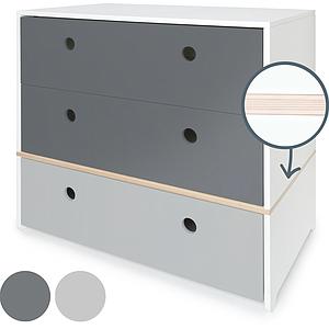 Commode COLORFLEX façades tiroirs space grey-space grey-pearl grey