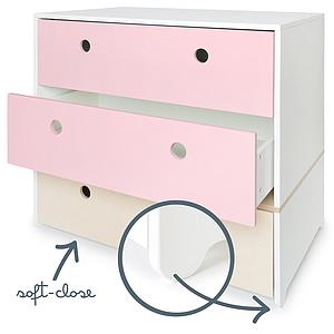 Commode COLORFLEX façades tiroirs sweet pink-white wash