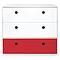 Commode COLORFLEX façades tiroirs white-white-true red