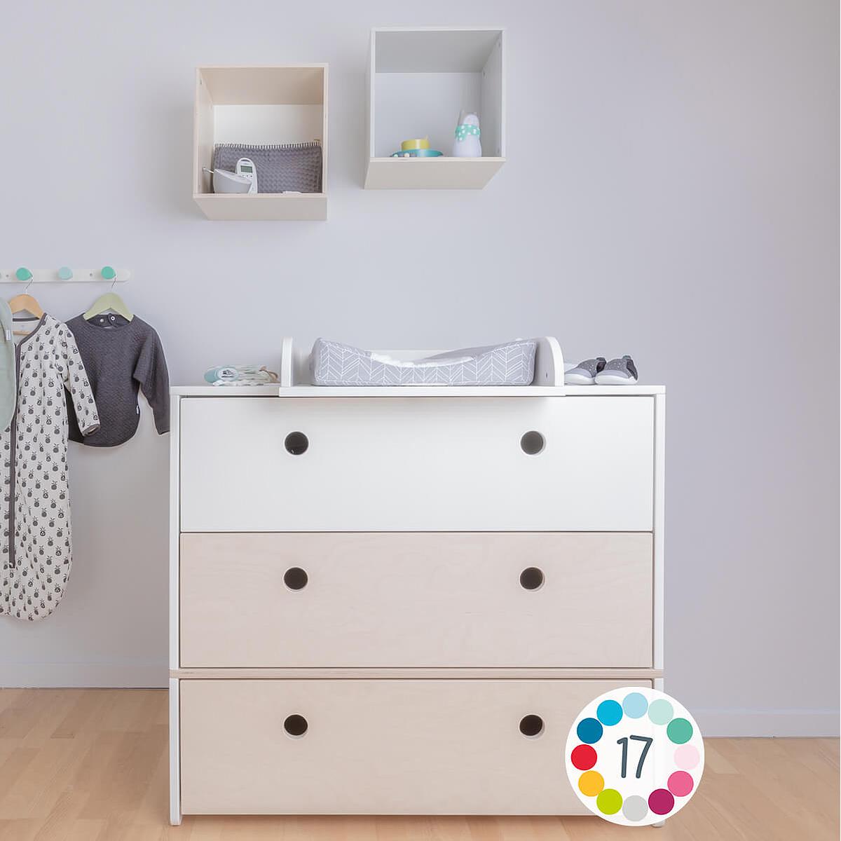 Commode COLORFLEX façades tiroirs white-white wash-mint