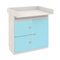 Commode-table à langer 93x78cm DESTYLE de Breuyn en hêtre blanc 3 portes en crystal blue