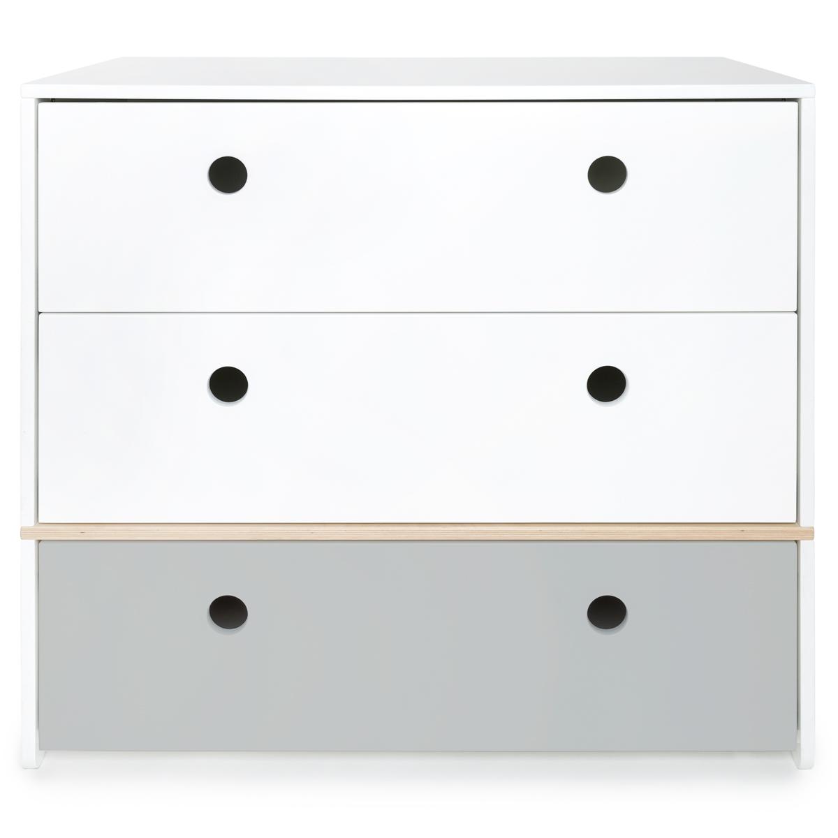 Cómoda COLORFLEX cajones frontales white-white-pearl grey