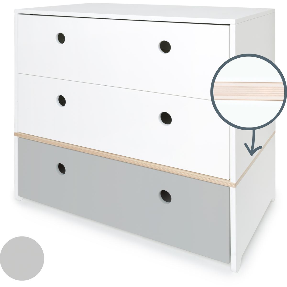 Cómoda COLORFLEX cajones frontales white-white-pearl grey