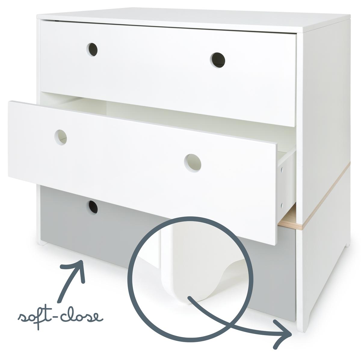 Cómoda COLORFLEX cajones frontales white-white-pearl grey