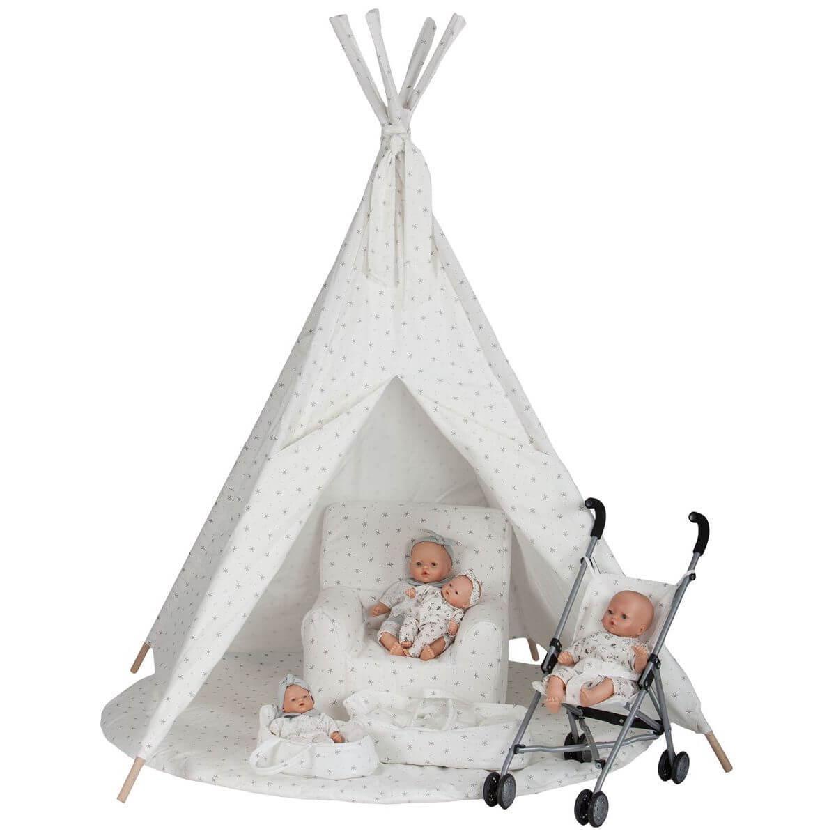 Couffin poupée 26cm STARS blanc