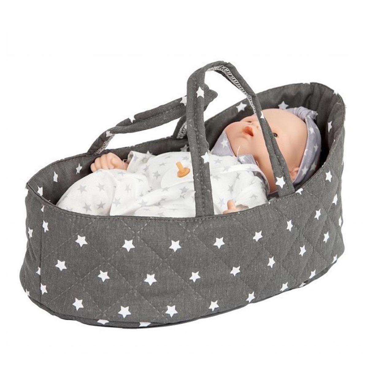 Couffin poupée 36cm STARS gris