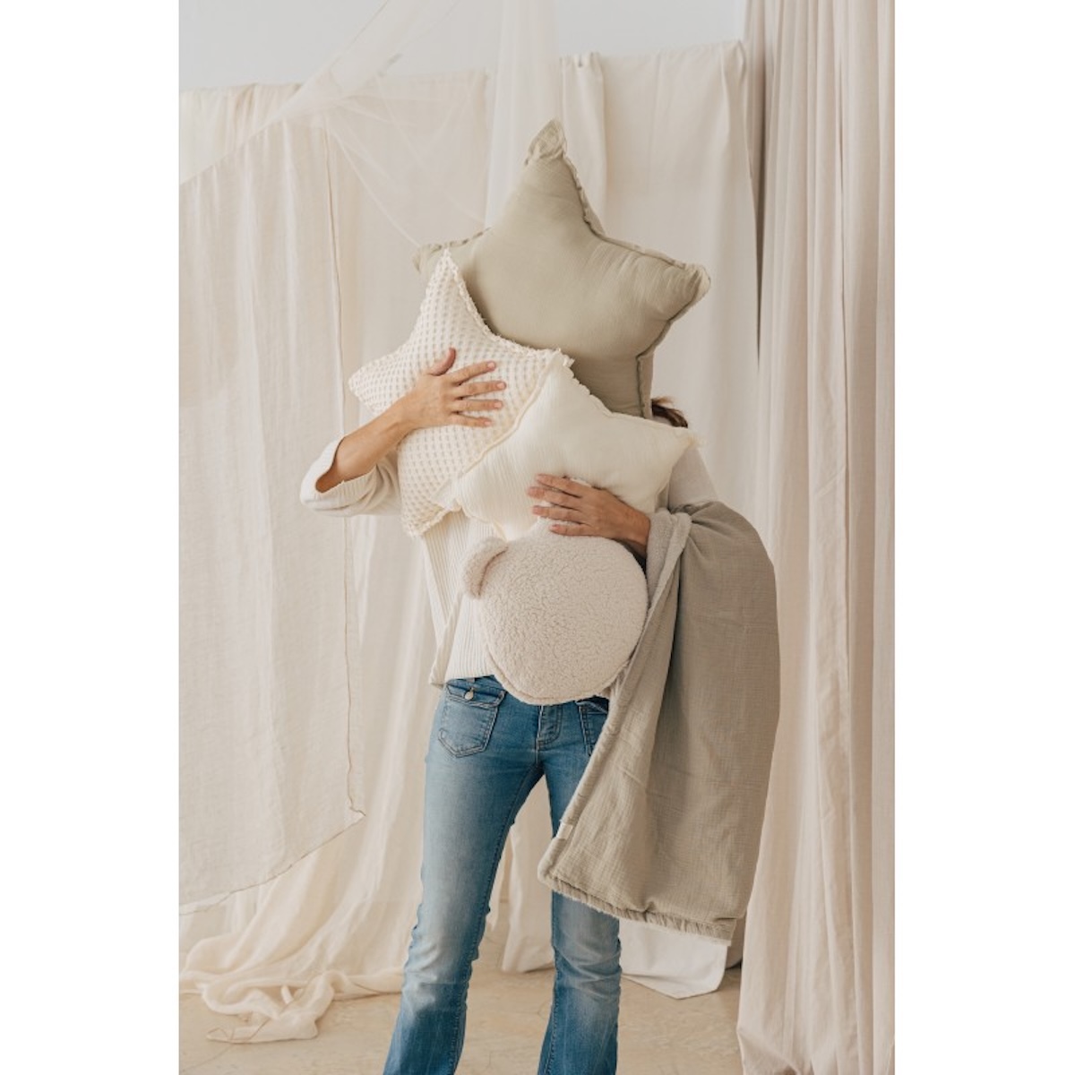 Coussin STAR Babyshower gofre vanilla